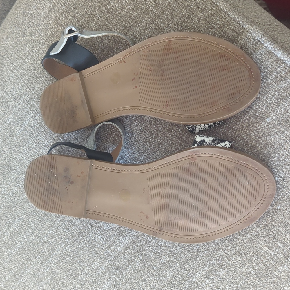 Steve Madden Black and Silver Snakeskin Sandals - Picture 3 of 4